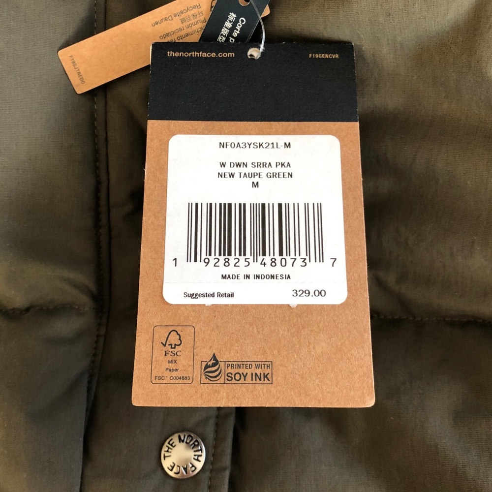 The North Face Sierra Down Parka Taupe Green NWT - Picture 12 of 16